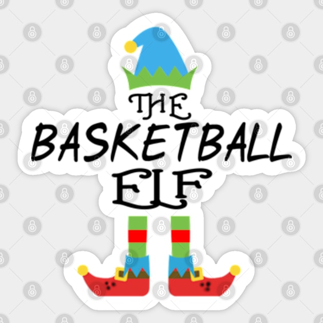 The Basketball Elf Matching Family Group Christmas Party SANTA Sticker by CareTees